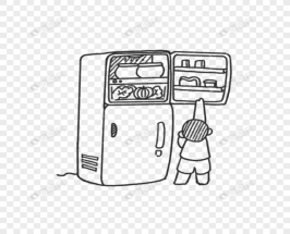 Fridge Line Drawing PNG Image Free Download And Clipart Image For Free  Download - Lovepik | 401693421